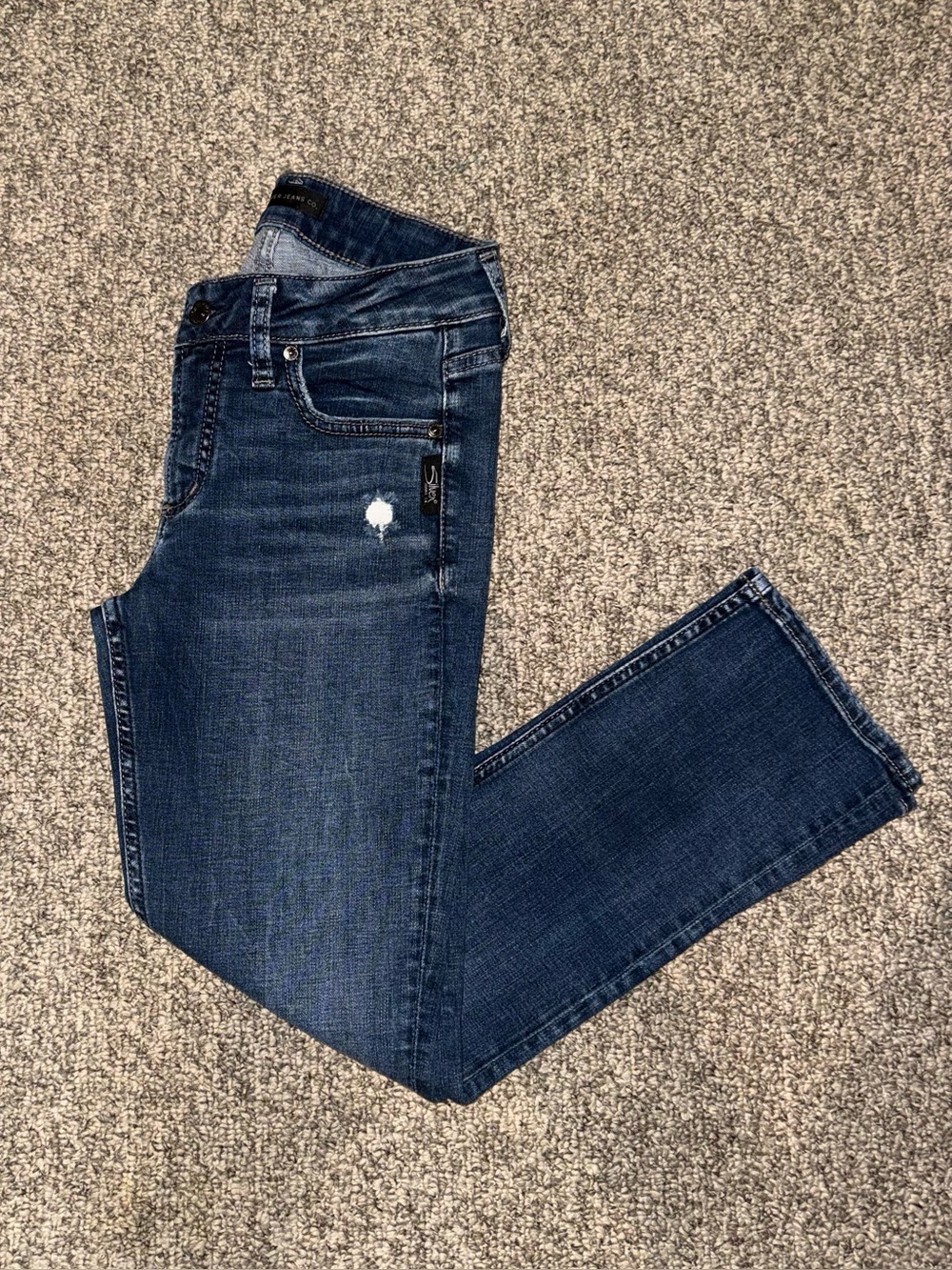 Silver Jean Capris Women's Dark Indigo Mid Rise Skinny Jeans